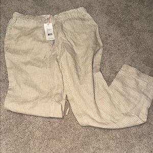 Vineyard Vines Beige Striped Ankle Pants
